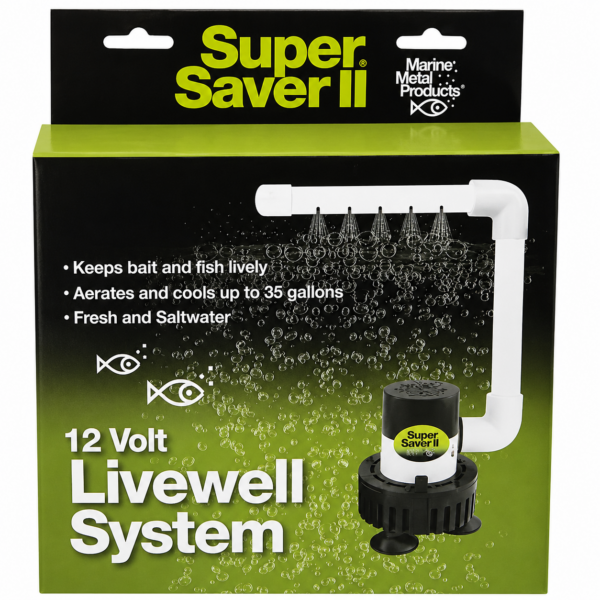 Marine Metal Super Saver II 12 Volt Livewell System – 500 GPH Aerator Pump
