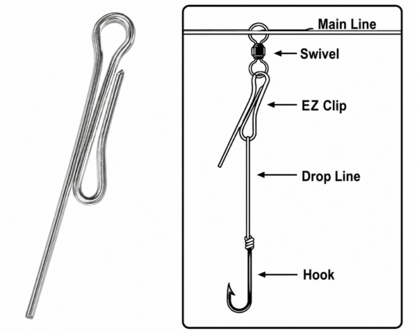 EZ Clip Trotline Clips – 50 Count Metal Hardware Clips