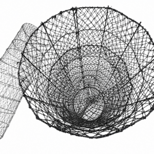 Heavy-Duty Tar Dipped Wire Catfish Trap – 5' x 20" Round | 1" or 1½" Mesh