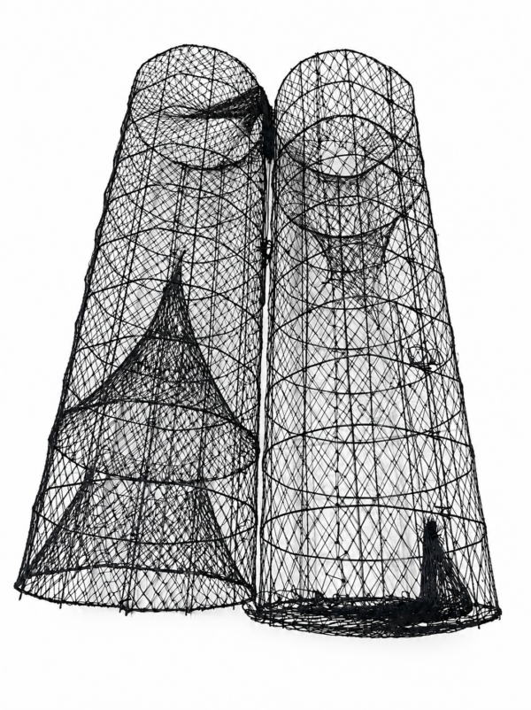 Heavy-Duty Tar Dipped Wire Catfish Trap – 5' x 20" Round | 1" or 1½" Mesh